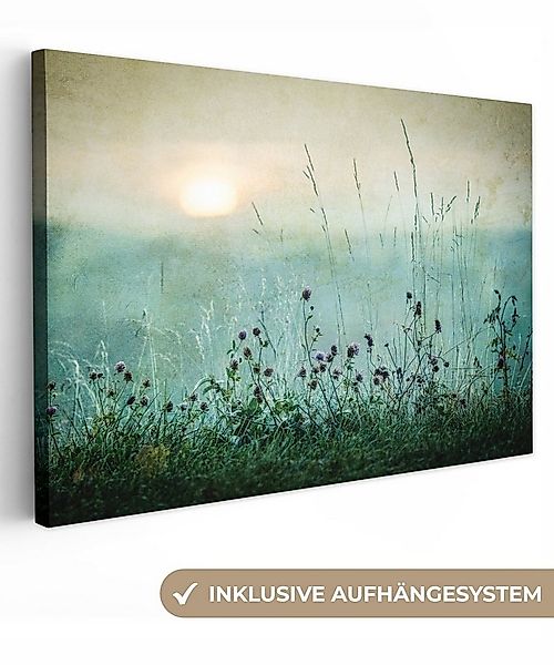OneMillionCanvasses® Leinwandbild Natur - Vintage - Blumen - Sonne, Fotodru günstig online kaufen