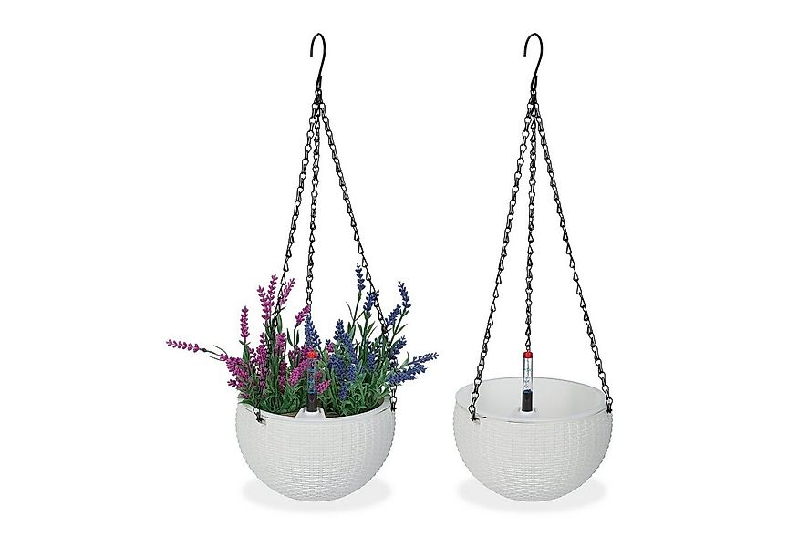 relaxdays Blumenampel mit Wasserspeicher 2er Set günstig online kaufen