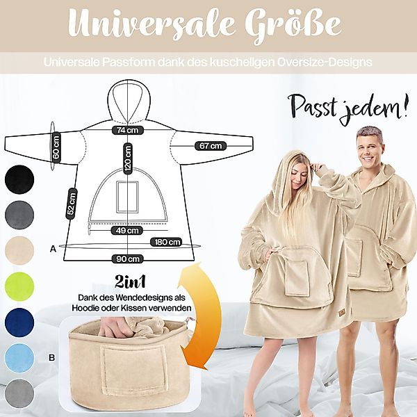 Wohndecke, KESSER, Hoodie Decke Kuscheldecke mit günstig online kaufen