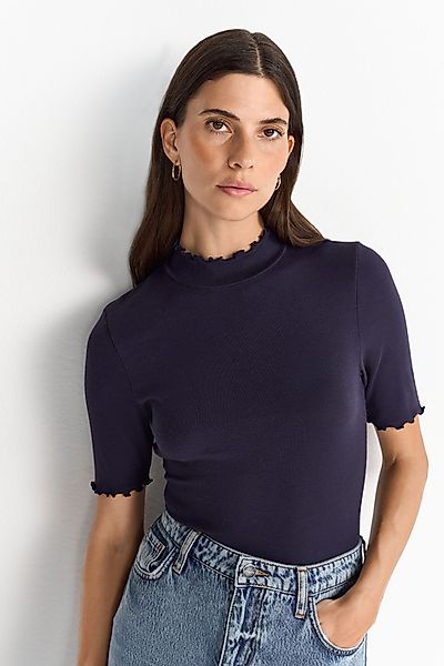 RICHROYAL Rollkragenshirt mit gewellten Kanten günstig online kaufen