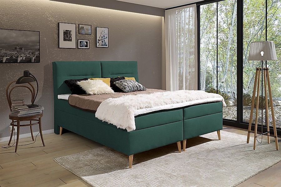 Fun Möbel Boxspringbett Boxspringbett Schlafzimmerbett DANILO in Stoff oder günstig online kaufen