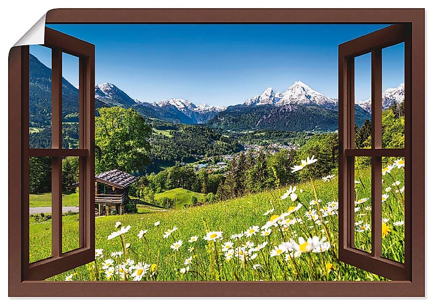 Artland Wandbild »Fensterblick Bayerischen Alpen« Berge 1 Stk. tlg. als Alu günstig online kaufen