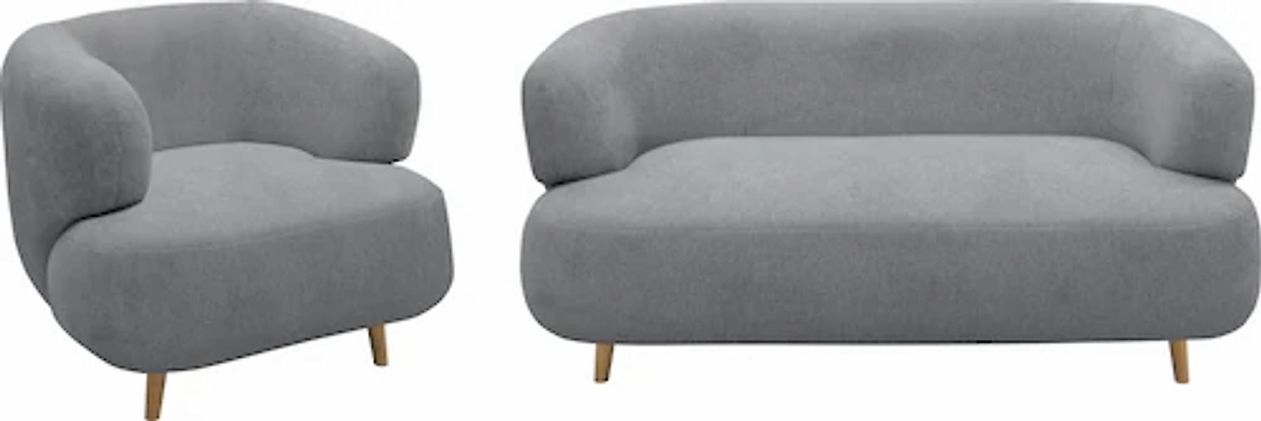 Home affaire Polstergarnitur »Tistam« 2-teilig, 2-Sitzer und Sessel, runde, günstig online kaufen