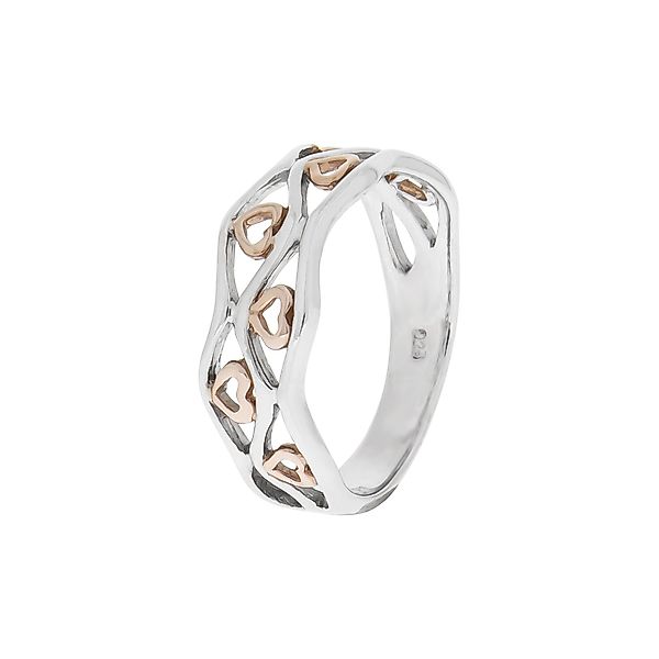 Zeeme Fingerring Silber 925 zweifarbig mit günstig online kaufen