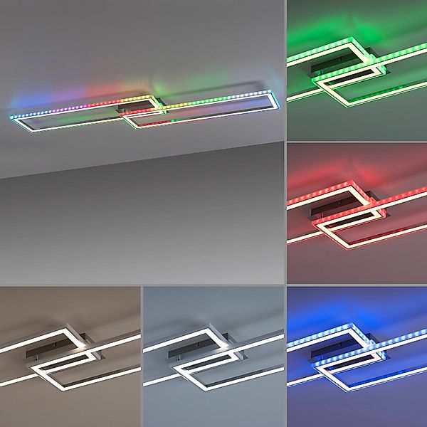 Just Light LED-Deckenleuchte FELIX60 14635-55 stahlfarbig weiß Kunststoff S günstig online kaufen