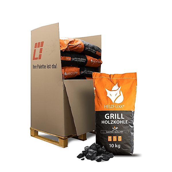 HEIZFUXX Grillkohle, 120 kg, (Palette, 12-St) günstig online kaufen