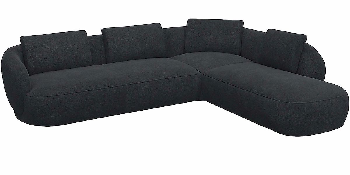 FLEXLUX Ecksofa »Torino, rund, L-Form, Sofa-Ecke mit Ottomane«, Modernes, o günstig online kaufen