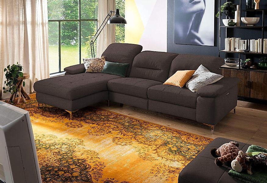 Places of Style Ecksofa »Basel L-Form«, mit vollmotorischer Relaxfunktion u günstig online kaufen