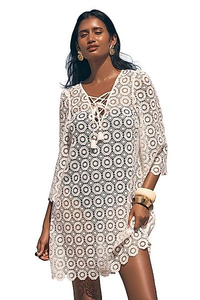 Love & Roses Strandkleid Love & Roses gehäkelter Kaftan mit Bindedetail (1- günstig online kaufen