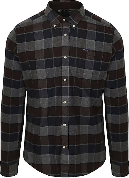 Barbour Valley Hemd Karo Braun Anthrazit - Größe XL günstig online kaufen