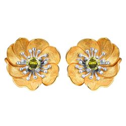 Runde Perlé Paar Ohrstecker blühende Anemone günstig online kaufen