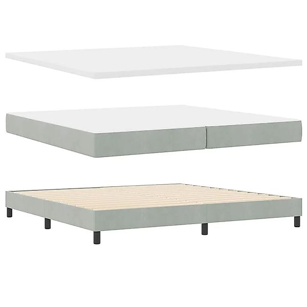 vidaXL Boxspringbett mit Matratze Hellgrau 200 x 200 cm Polyester 3341540 günstig online kaufen