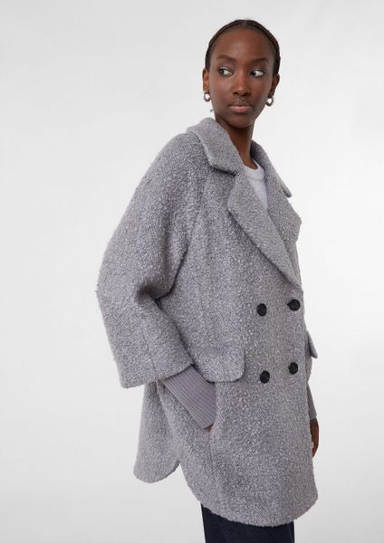 comma Funktionsmantel Outdoor-Jacke Bouclé-Jacke mit Reverskragen günstig online kaufen
