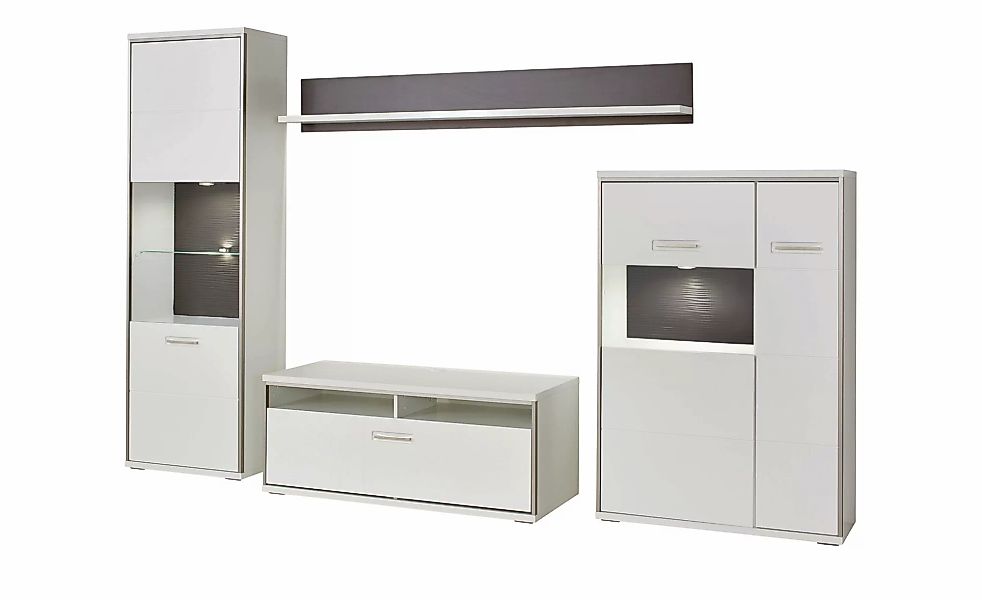 uno Wohnwand   Setto ¦ weiß ¦ Maße (cm): B: 282 H: 201 T: 51.0 Kommoden & S günstig online kaufen