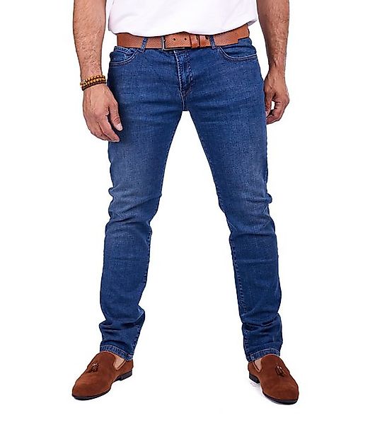 Denim Distriqt Slim-fit-Jeans Herren Basic SLIM-FIT Jeans mit Stretch Blau günstig online kaufen