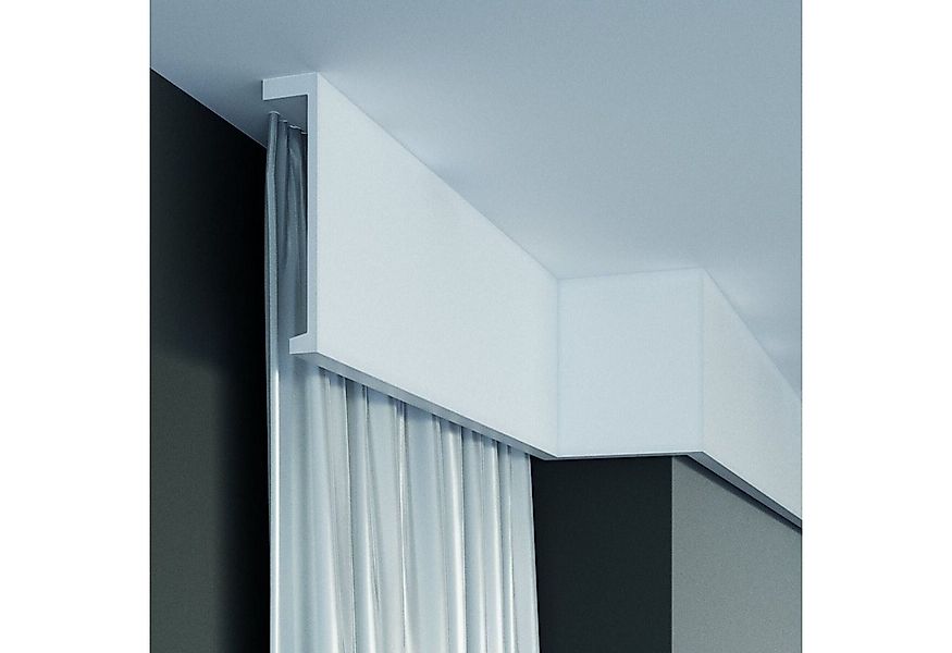 PROVISTON Stuckleiste Polyurethan, 110 x 40 x 2000 mm, Weiß, Lichtleiste, V günstig online kaufen