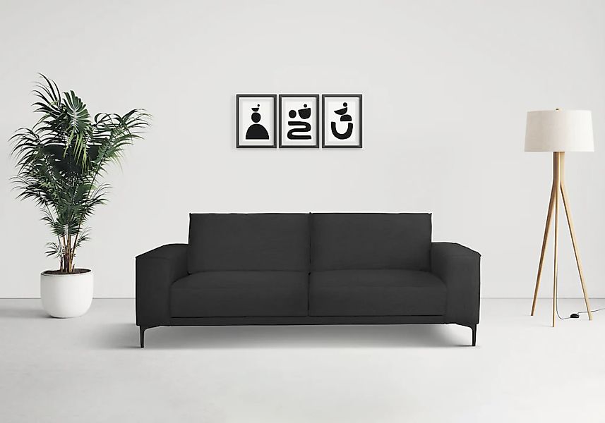 Places of Style 3-Sitzer "3er Sofa Oland, Struktur, Flachgewebe, Luxus-Micr günstig online kaufen