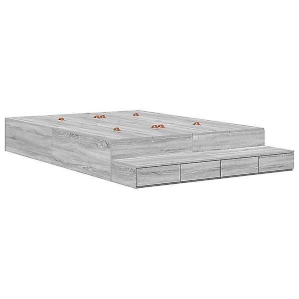 vidaXL Bett Stauraumbettgestell Grau Sonoma 140x190 günstig online kaufen