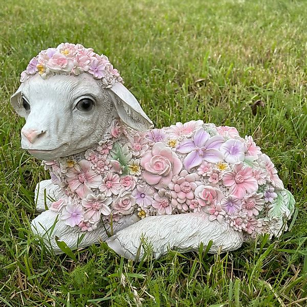 Online-Fuchs Gartenfigur süßes LIEGENDES SCHAF mit günstig online kaufen