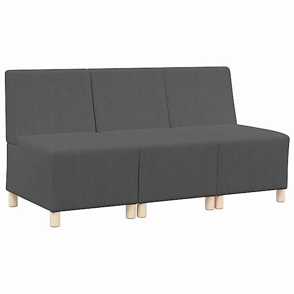 vidaXL Modulares Sofa ohne Armlehnen 3 Stk Dunkelgrau 55 x 74 x 82 cm 33998 günstig online kaufen