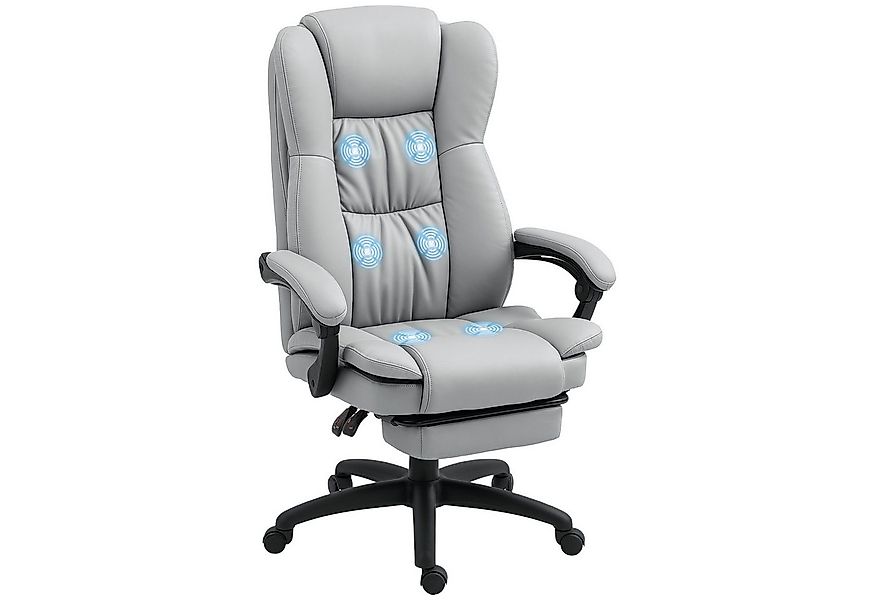 Vinsetto Schreibtischstuhl Bürostuhl mit Massagefunktion, Liegefunktion (Ch günstig online kaufen