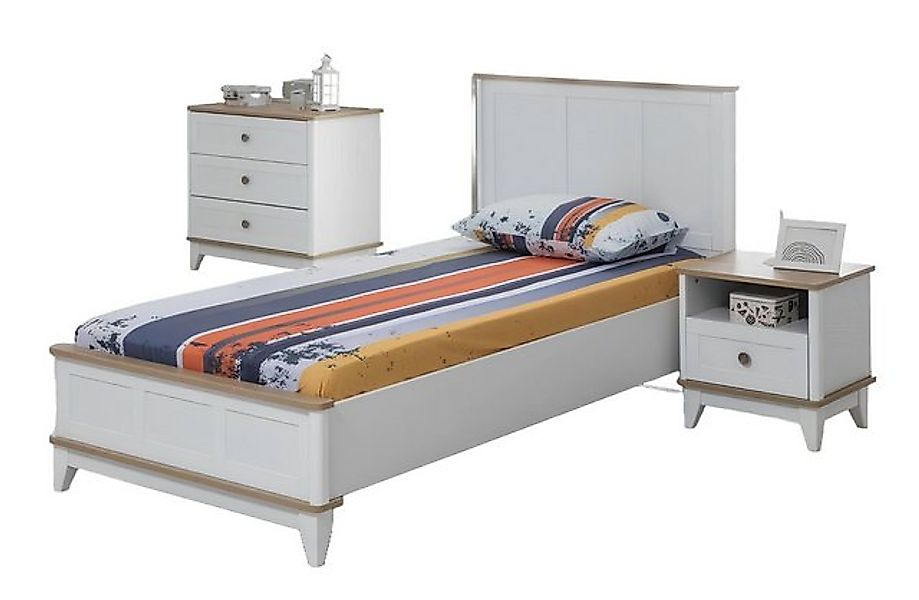 Xlmoebel Kinderbett Bettgestell für Kinderzimmer aus weißem Holz (1-tlg., K günstig online kaufen