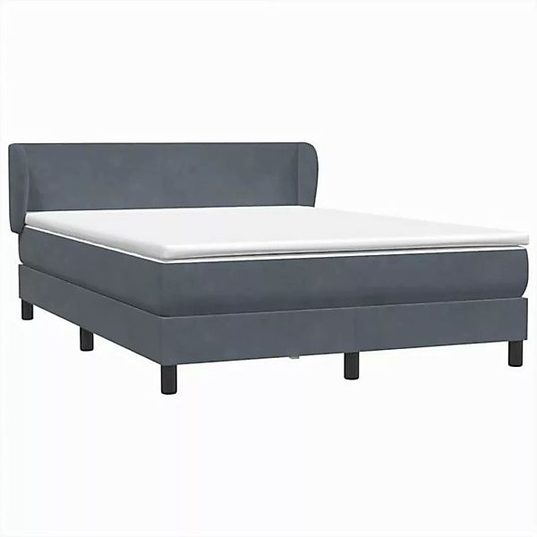 vidaXL Bett Boxspringbett mit Matratze Dunkelgrau 160x220 cm Samt günstig online kaufen