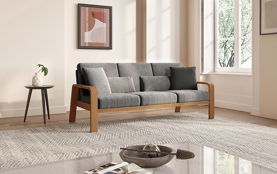 sit&more 3-Sitzer "Kolding", Armlehnen aus Buchenholz in natur, verschieden günstig online kaufen