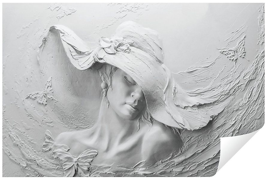 Wallarena Fototapete 3D EFFEKT Skulptur Frau Schmetterlinge Moderne Wohnzim günstig online kaufen