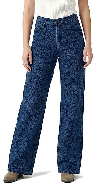 dy_mode Weite Jeans Damen Wide Leg Jeans mit Paisley-Muster 5-Pocket-Jeans günstig online kaufen