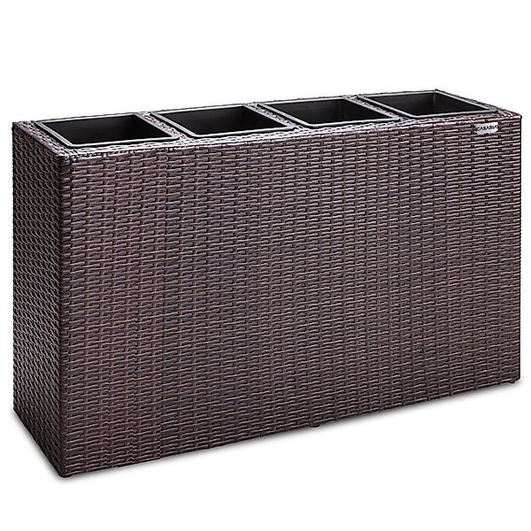 Polyrattan Blumentopf Braun 95x27x60cm günstig online kaufen