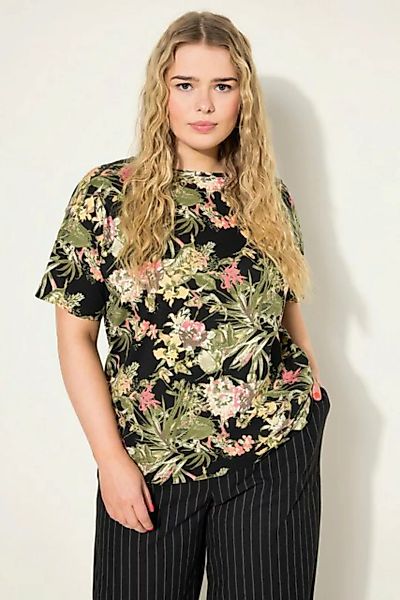 Studio Untold T-Shirt Oversized-Shirt Tropical-Print Rundhals Halbarm günstig online kaufen