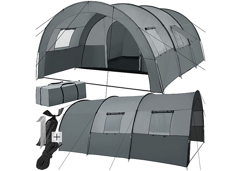 tectake Tunnelzelt Campingzelt Roskilde für 6 Personen, Personen: 6, für 6 günstig online kaufen