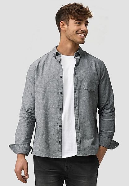 Indicode Langarmhemd Herren Kepner Herrenhemd Langarm mit Button-Down-Krage günstig online kaufen