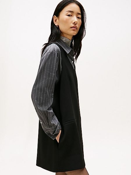 Tommy Hilfiger A-Linien-Kleid PUNTO V-NK NS MINI SHIFT DRESS günstig online kaufen