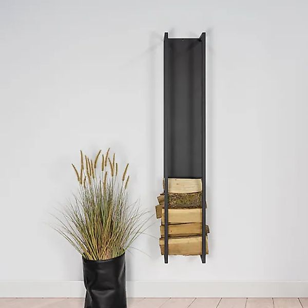 Spinder Design Wandregal »CUBIC FIRE«, (1 St.), Holzlager aus Stahl günstig online kaufen