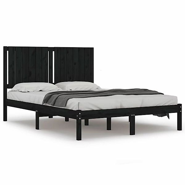 vidaXL Massivholzbett Schwarz Kiefer 140x190 cm1179287 günstig online kaufen