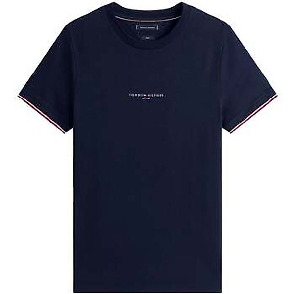 Tommy Hilfiger  T-Shirt Slim Knit Tipped T-Shirt Navy Blue günstig online kaufen