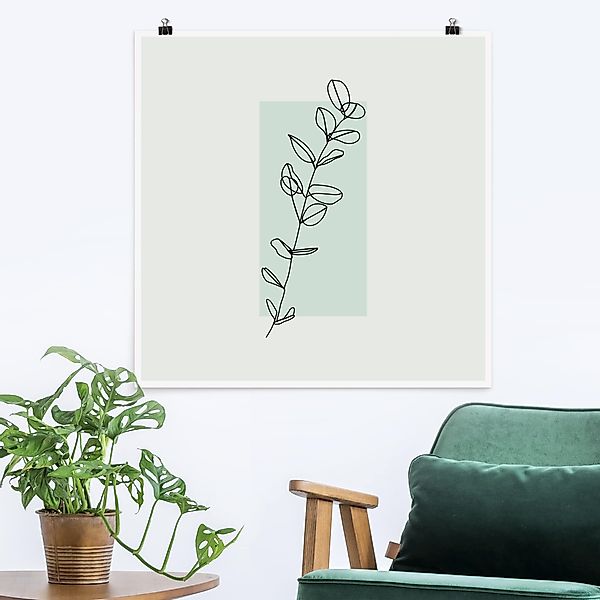 Poster - Quadrat Zweig Geometrie Viereck Line Art günstig online kaufen