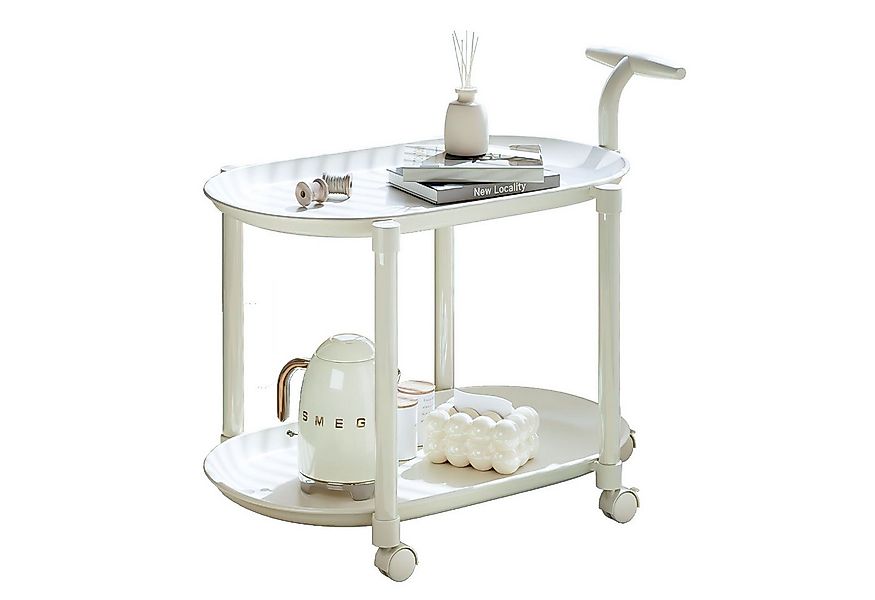 HEYHIPPO Beistelltisch Beistelltisch mit Rollen, 2 Ebenen, Weiß, mobiler So günstig online kaufen