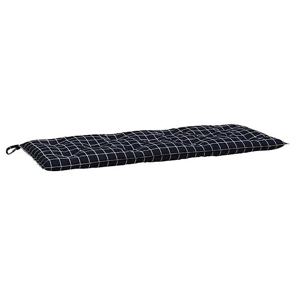 vidaXL Gartenbank-Auflage Schwarz Karomuster 120x50x7 cm Stoff 361596 günstig online kaufen