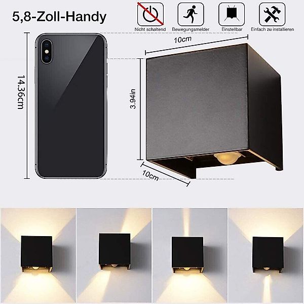 PRIISF Außen-Wandleuchte Cube Würfel LED Wandlampe günstig online kaufen