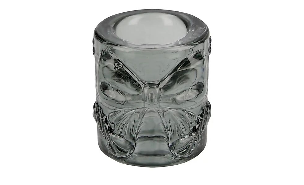 Kerzenhalter mit Schleife   ¦ grau ¦ Glas ¦ Maße (cm): H: 4,5  Ø: 4.5 Acces günstig online kaufen