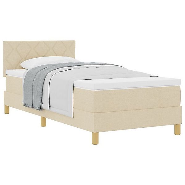 vidaXL Bett Boxspringbett mit Matratze Creme 100x200 cm Stoff (1-tlg) günstig online kaufen