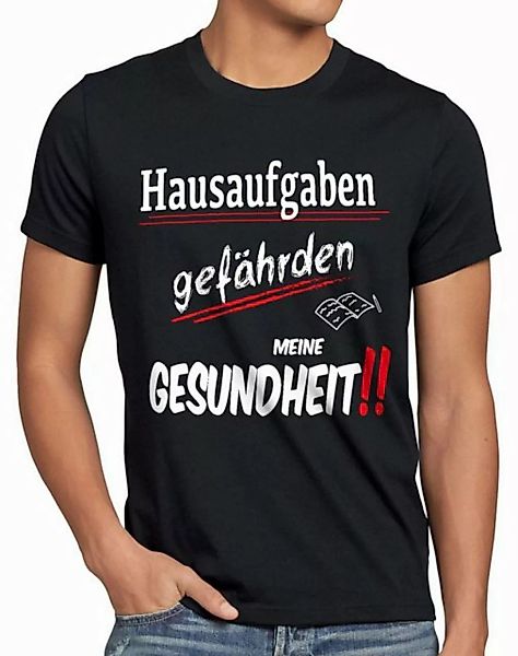 style3 T-Shirt Hausaufgaben gefährden Gesundheit Sprüche Fun schule schüler günstig online kaufen