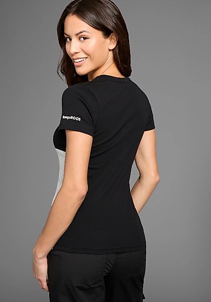 KangaROOS Kurzarmshirt mit Henley-Ausschnitt und Colorblock günstig online kaufen