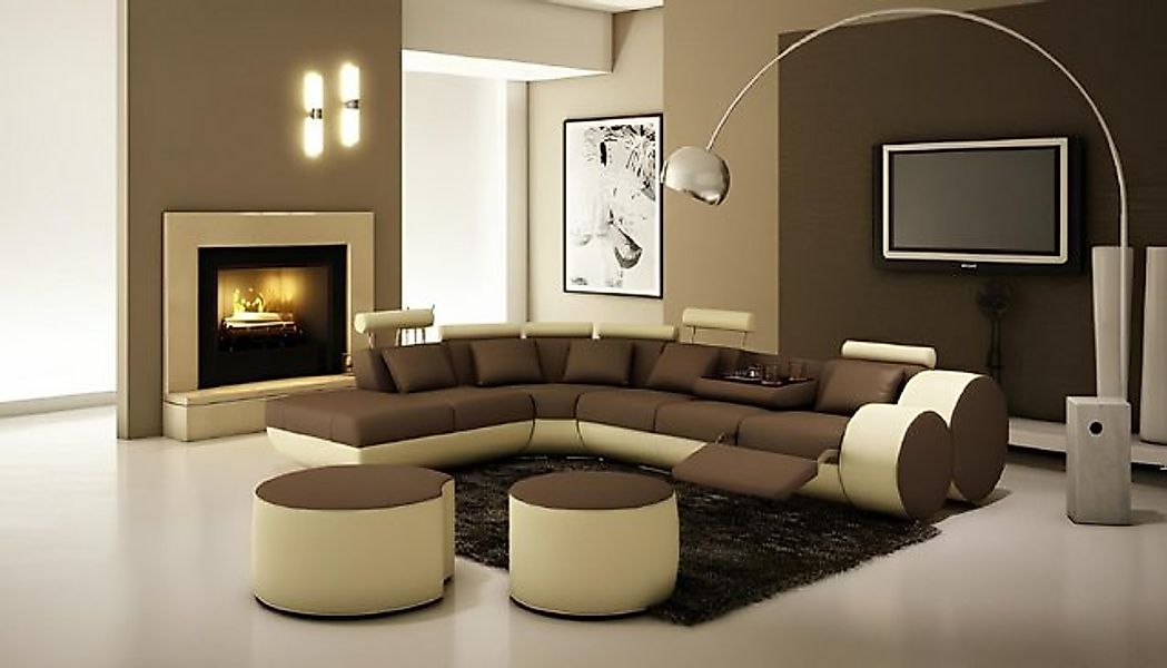 JVmoebel Ecksofa LEDERSOFA SOFA XXL WOHNLANDSCHAFT ECKSOFA mit USB NEW LEDE günstig online kaufen