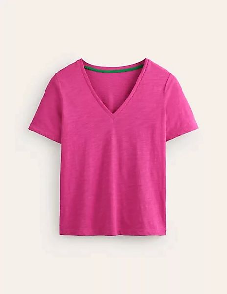 Flammgarn-T-Shirt mit V-Ausschnitt und normaler Passform Damen Boden, Sangr günstig online kaufen
