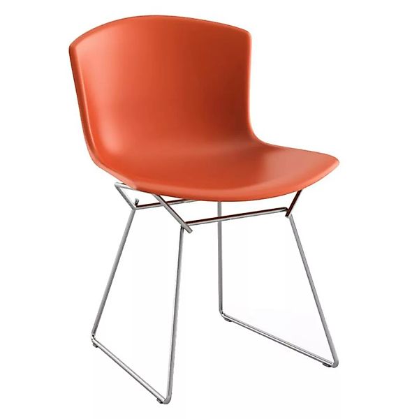 Knoll International - Bertoia Molded Shell Side Chair Gestell Chrom - orang günstig online kaufen