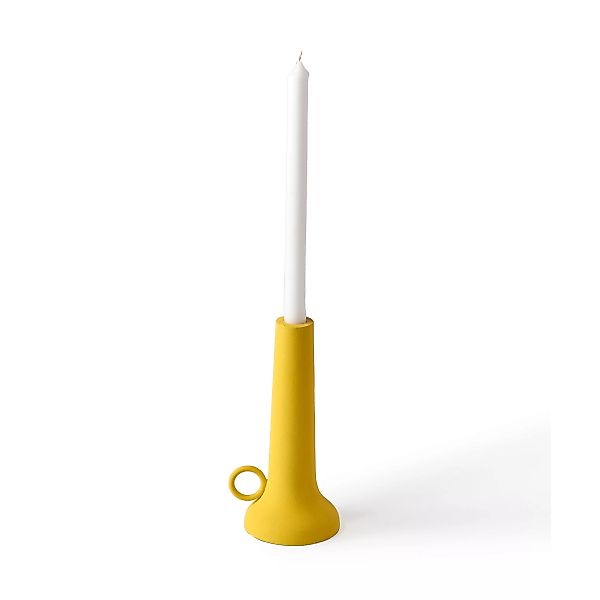 pols potten - Spartan S Kerzenständer - gelb/LxBxH 11x9,5x22cm günstig online kaufen